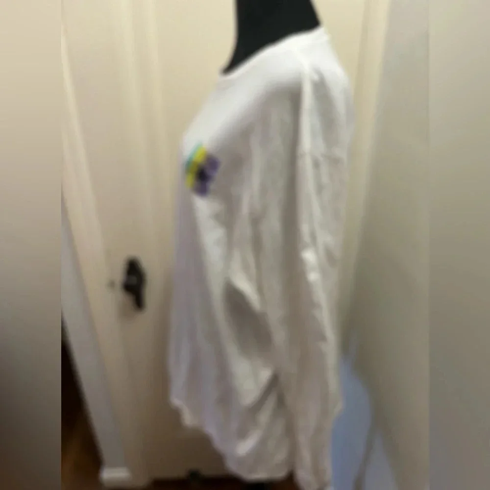 THE NORTH FACE Distorted Half Dome Long Sleeve Shirt sz XXL Large White Purple